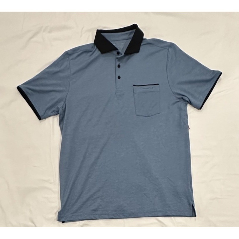 Travis Matthew Featherweight Pocket Polo T-Shirt, Heater, Captains Blue, XL New
